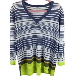 Anne Klein Multi Color Striped Lightweight Spring Summer Sweater